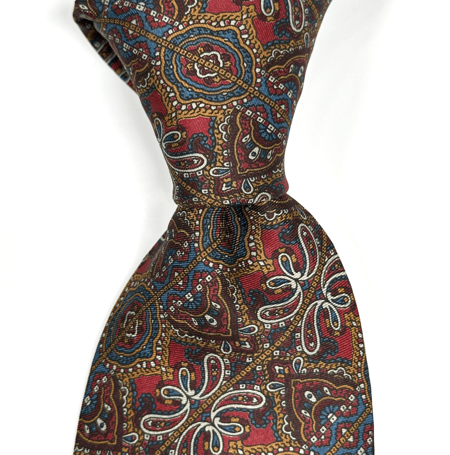 Pierre Balmain Mens 100% Silk Tie Multicolor Geometric Paisley Classic Italy - Image 1