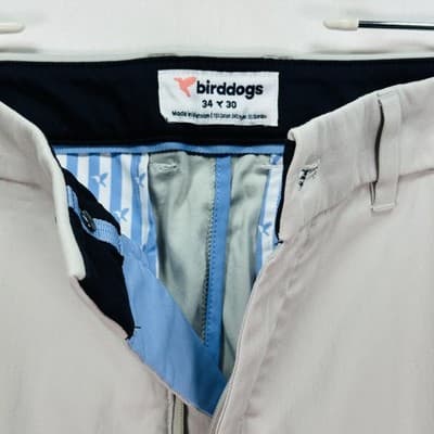 Birddogs Golf Pants Mens 34 x 28 Light Gray Stretch Chino Zip Pocket (34x30) - Thumbnail 6