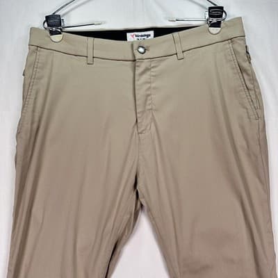 Birddogs Golf Pants Men 34 x 26 Khaki Chino Stretch Performance Zip Pocket (28") - Thumbnail 5