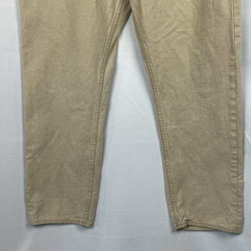 Akoo Brand Denim Jeans Mens Sz 42 x 31 Tan 5-pocket Straight Leg Empire - Thumbnail 5