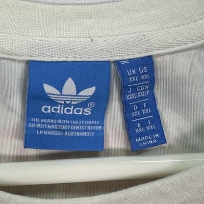 Adidas Shirt Kids 2XL White Blue Black All Over Logo Graphic Tee Originals XXL - Thumbnail 4