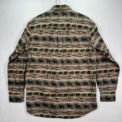 Vintage Woolrich Flannel Shirt Mens Large Southwestern Aztec Animal Long Sleeve - Thumbnail 3