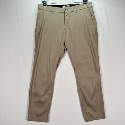 Birddogs Golf Pants Men 34 x 26 Khaki Chino Stretch Performance Zip Pocket (28") - Thumbnail 3