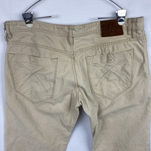 Akoo Brand Denim Jeans Mens Sz 42 x 31 Tan 5-pocket Straight Leg Empire - Thumbnail 10