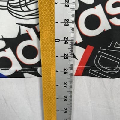 Adidas Shirt Kids 2XL White Blue Black All Over Logo Graphic Tee Originals XXL - Thumbnail 6