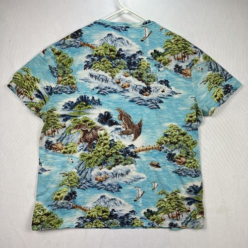 Polo Ralph Lauren T-Shirt Mens XL Japanese Seascape Blue Short Sleeve Pocket Tee - Thumbnail 2