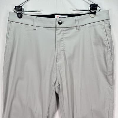 Birddogs Golf Pants Mens 34 x 28 Light Gray Stretch Chino Zip Pocket (34x30) - Thumbnail 5