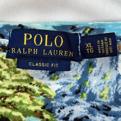 Polo Ralph Lauren T-Shirt Mens XL Japanese Seascape Blue Short Sleeve Pocket Tee - Thumbnail 8