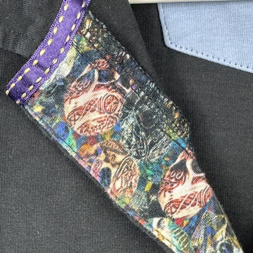 Robert Graham Mens Large Polo Shirt Black Short Sleeve Skull Trim Classic Fit - Thumbnail 10