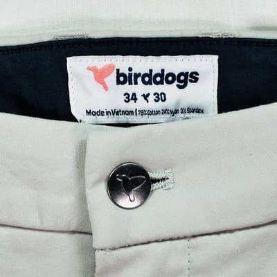 Birddogs Golf Pants Mens 34 x 28 Light Gray Stretch Chino Zip Pocket (34x30) - Thumbnail 3