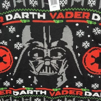 NEW Star Wars Darth Vader UGLY Christmas Sweater Mens Large Holiday Pullover - Thumbnail 3
