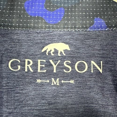 Greyson 1/4 Zip Golf Pullover Mens Medium Blue Lightweight Performance Logo - Thumbnail 7