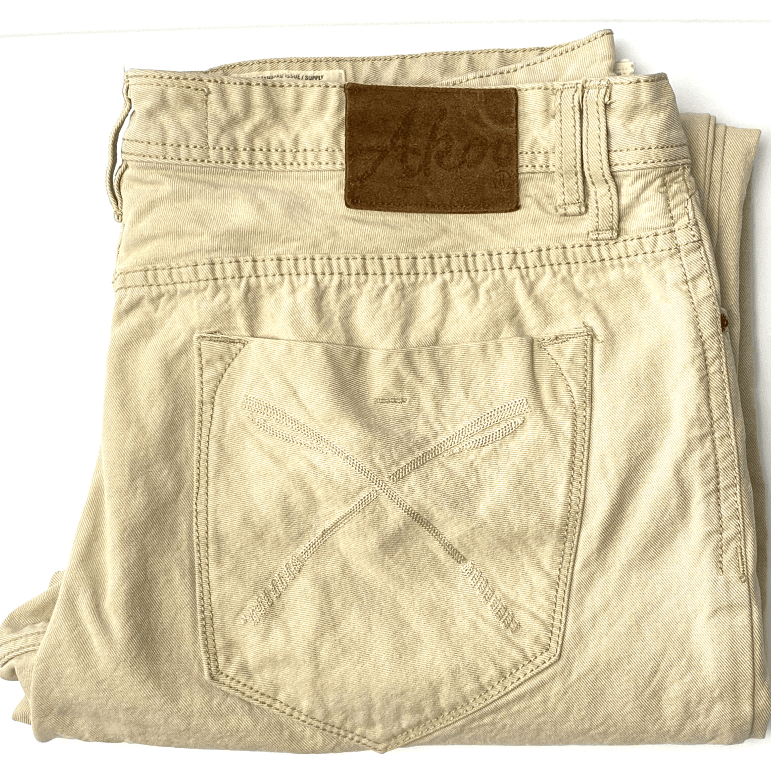 Akoo Brand Denim Jeans Mens Sz 42 x 31 Tan 5-pocket Straight Leg Empire - Thumbnail 2