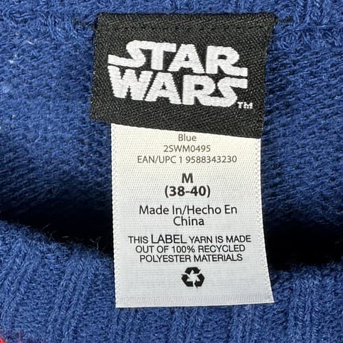 Official Star Wars Adult Xmas Ugly Sweater Blue Size Medium Yoda Merry Force - Thumbnail 8