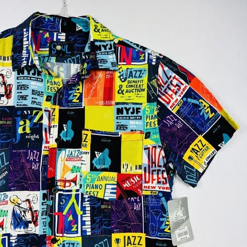 NEW Disney Pixar Soul Movie Hawaiian Shirt Small Multicolor Jazz Guitar Piano - Thumbnail 5