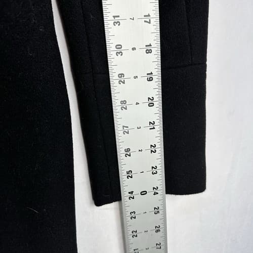 Calvin Klein Womens 6 Peacoat Cashmere Black Wool Blend Coat Button Up - Thumbnail 11