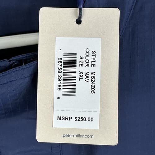 NEW Peter Millar Crown Rambler Jacket Mens 2XL Navy Blue Nylon Full Zip MS24Z05 - Thumbnail 7