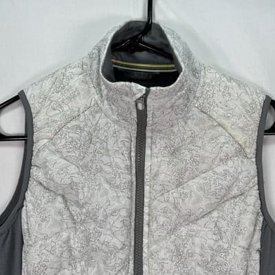 Smartwool Smartloft Vest Womens Small Quilted Gray White Full Zip Insulated - Thumbnail 4