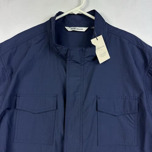 NEW Peter Millar Crown Rambler Jacket Mens 2XL Navy Blue Nylon Full Zip MS24Z05 - Thumbnail 5