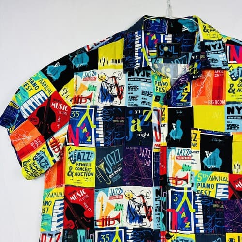 NEW Disney Pixar Soul Movie Hawaiian Shirt Small Multicolor Jazz Guitar Piano - Thumbnail 6