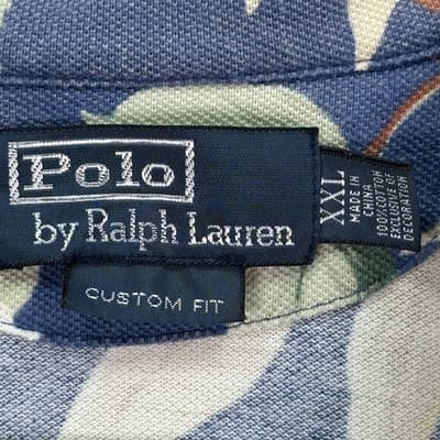 Polo Ralph Lauren Hawaiian Polo Shirt Mens 2XL Blue Floral Custom Fit Pocket - Thumbnail 5