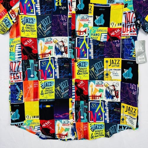 NEW Disney Pixar Soul Movie Hawaiian Shirt Small Multicolor Jazz Guitar Piano - Thumbnail 3