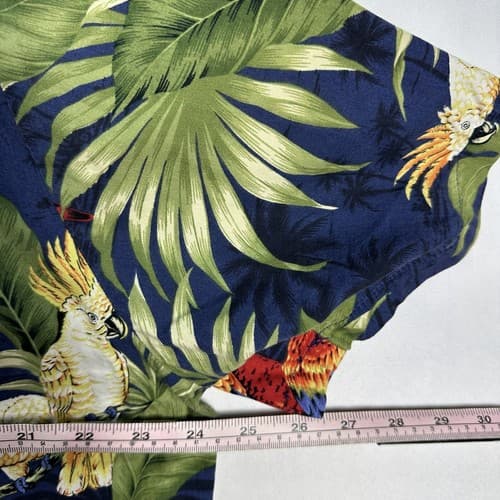Vintage RJC Hawaiian Shirt Parrots Cotton MENS Large Short Sleeve Made In Hawaii - Thumbnail 9