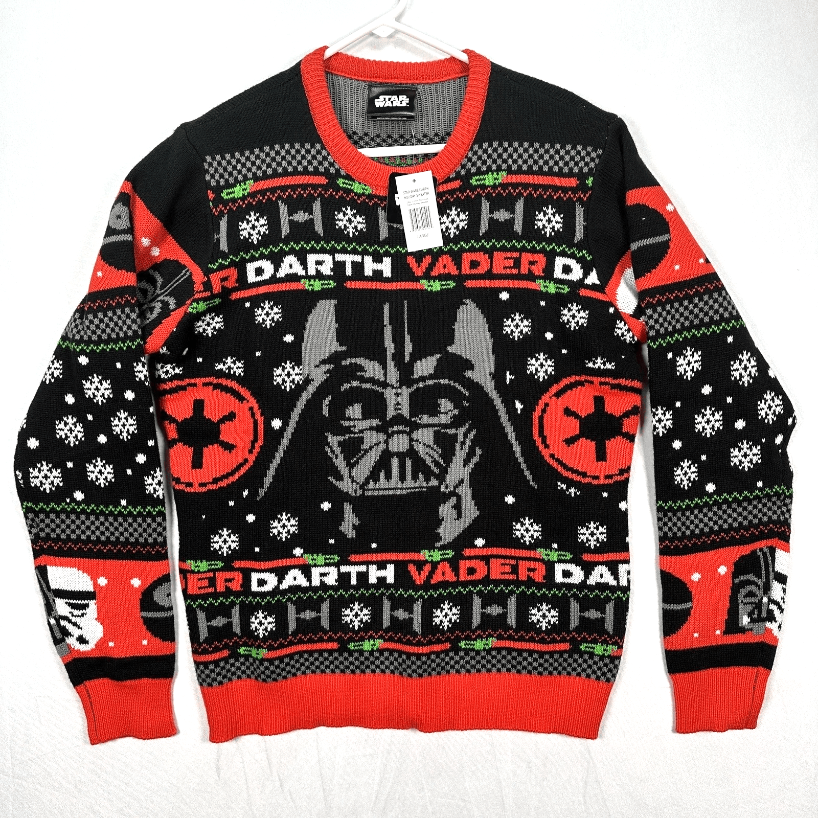 NEW Star Wars Darth Vader UGLY Christmas Sweater Mens Large Holiday Pullover - Image 1