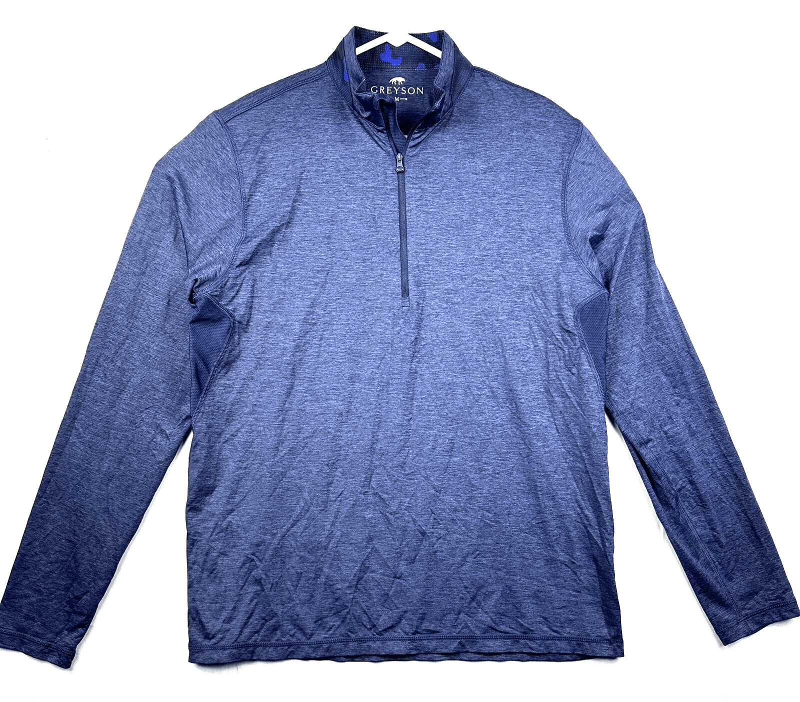 Greyson 1/4 Zip Golf Pullover Mens Medium Blue Lightweight Performance Logo - Image 1