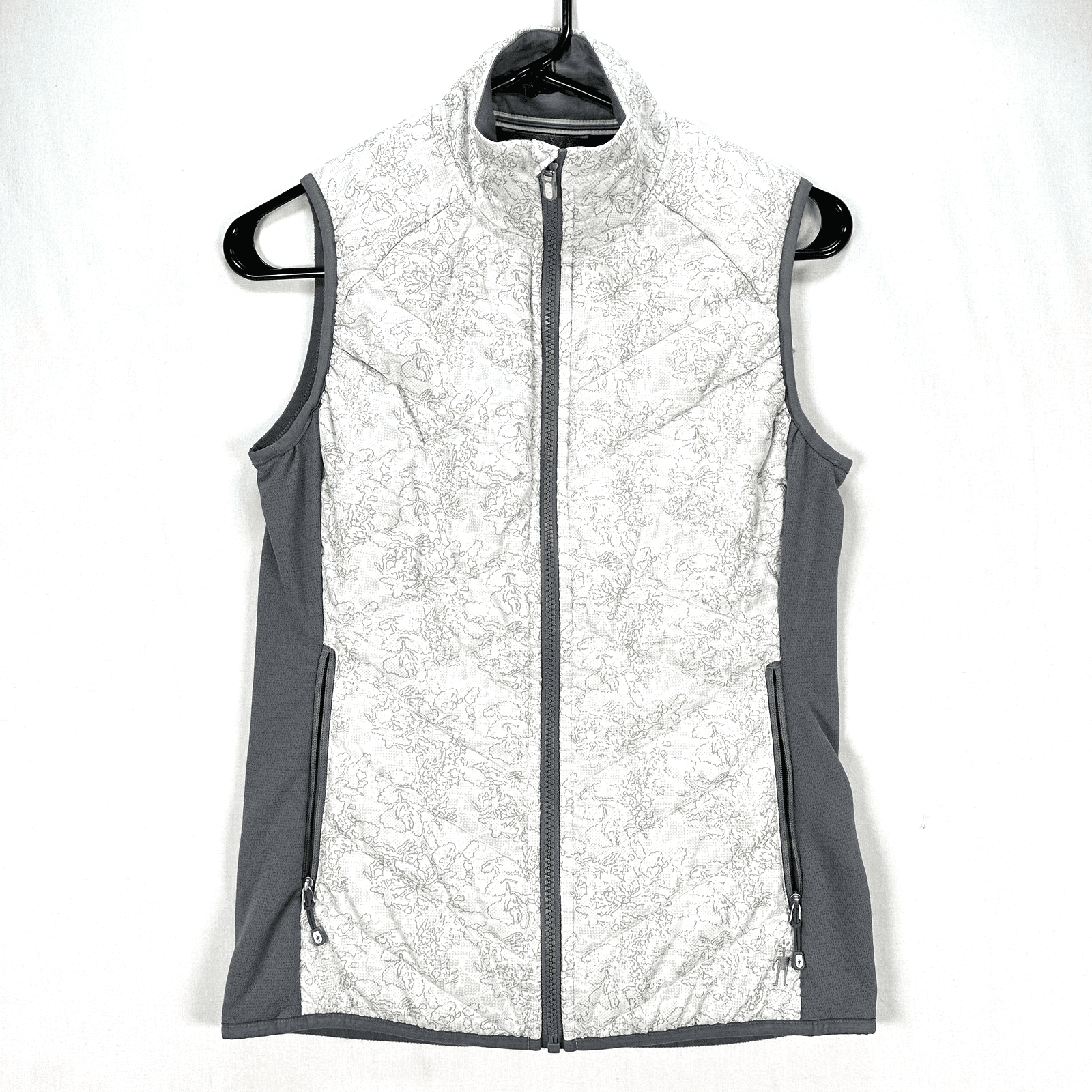 Smartwool Smartloft Vest Womens Small Quilted Gray White Full Zip Insulated - Image 1