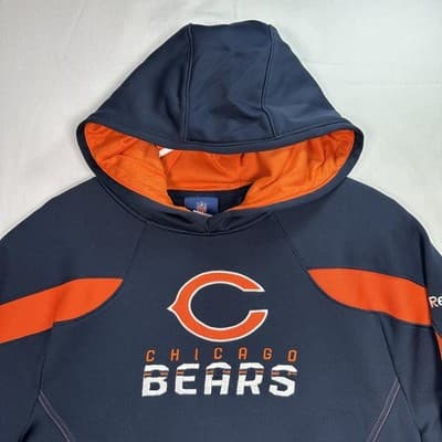 Chicago Bears Sweatshirt Hoodie Mens Medium Navy NFL Football Pullover Reebok - Thumbnail 3