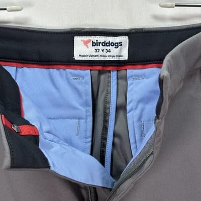 Birddogs Pants Mens 32 x 34 Gray Stretch Golf Chino Performance Zipper Pocket - Thumbnail 6