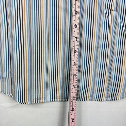 Peter Millar Dress Shirt Mens Large Multicolor Striped Long Sleeve Button Front - Thumbnail 11