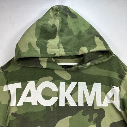 Tackma Camo Hoody Mens XL Pullover Hoodie Green Camouflage Cotton Blend - Thumbnail 4