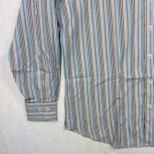 Peter Millar Dress Shirt Mens Large Multicolor Striped Long Sleeve Button Front - Thumbnail 5
