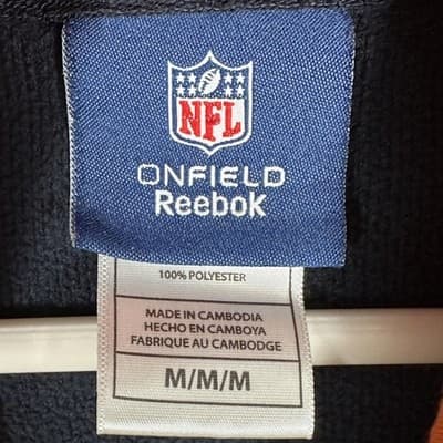 Chicago Bears Sweatshirt Hoodie Mens Medium Navy NFL Football Pullover Reebok - Thumbnail 4