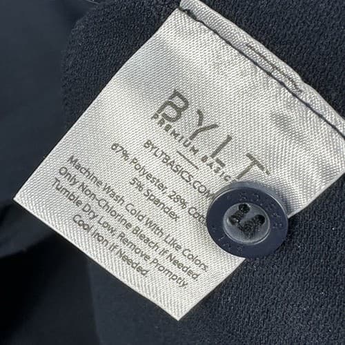 BYLT Drop Cut L/S Henley Shirt Mens 2XL Long Sleeve Navy Blue Active Stretch EUC - Thumbnail 5