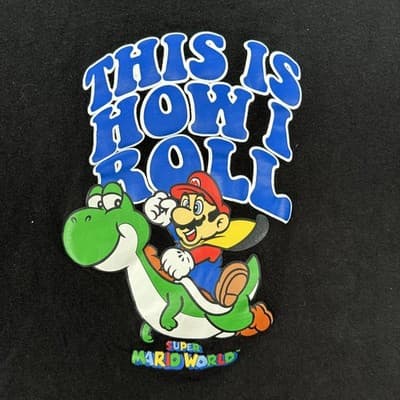 2008 Nintendo Super Mario World Shirt Mens Large Black Yoshi This Is How I Roll - Thumbnail 4
