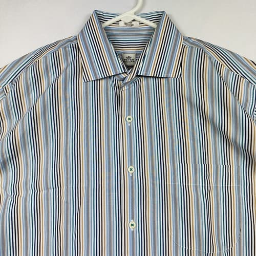 Peter Millar Dress Shirt Mens Large Multicolor Striped Long Sleeve Button Front - Thumbnail 6