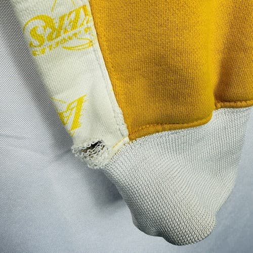 Vintage Los Angeles Lakers Hoodie UNK Medium Pullover Sweatshirt 3 Logos Gold - Thumbnail 12