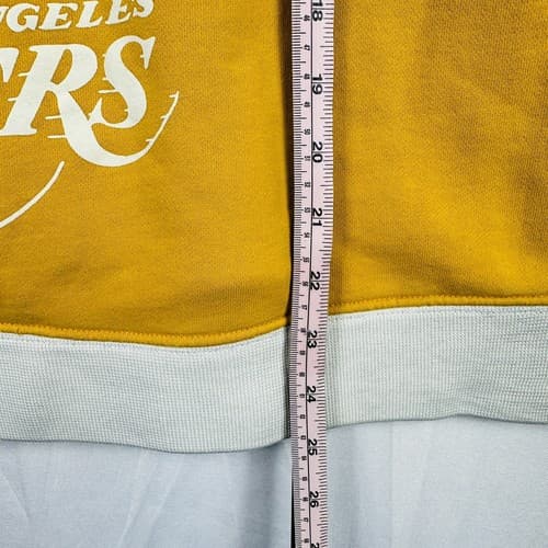 Vintage Los Angeles Lakers Hoodie UNK Medium Pullover Sweatshirt 3 Logos Gold - Thumbnail 11