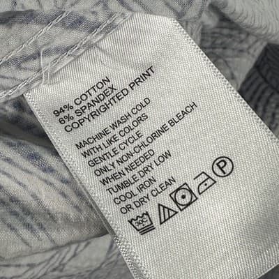 Tommy Bahama Nova Wave Shirt Mens Medium Blue White Seersucker Leaf Button Front - Thumbnail 7