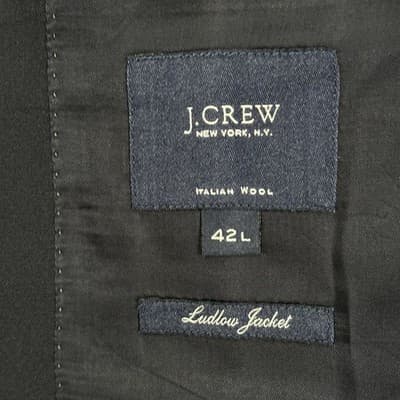 J Crew Ludlow Loro Piana Blazer Men 42 L Navy Italian Super 120 Wool Suit Jacket - Thumbnail 9