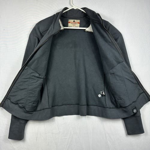 American Giant Moto Jacket Womens Large Full Zip Sweatshirt Gray Fleece Lined - Thumbnail 7