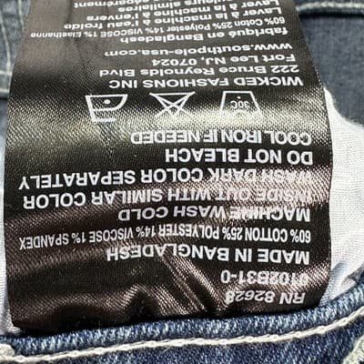 Southpole Skinny Fit Moto Jeans Mens 36 x 30 Blue Denim Biker Zipper Acid Wash - Thumbnail 6