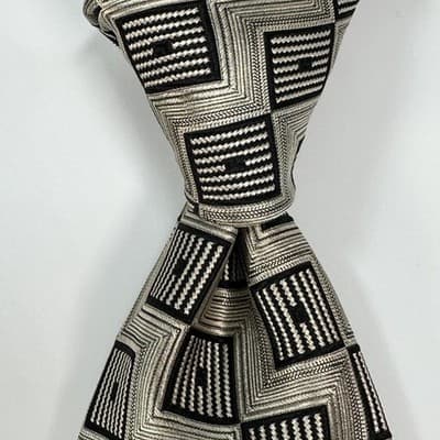 Robert Talbott Tie Mens Silver Geometric Squares Necktie Best Of Class Bond St - Image 1