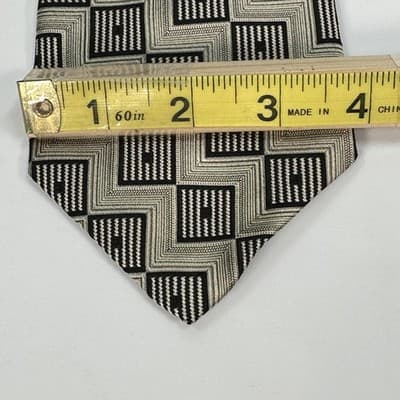 Robert Talbott Tie Mens Silver Geometric Squares Necktie Best Of Class Bond St - Thumbnail 6