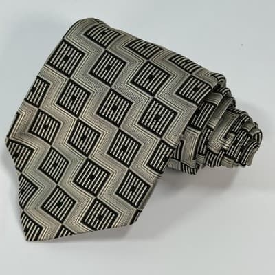 Robert Talbott Tie Mens Silver Geometric Squares Necktie Best Of Class Bond St - Thumbnail 2