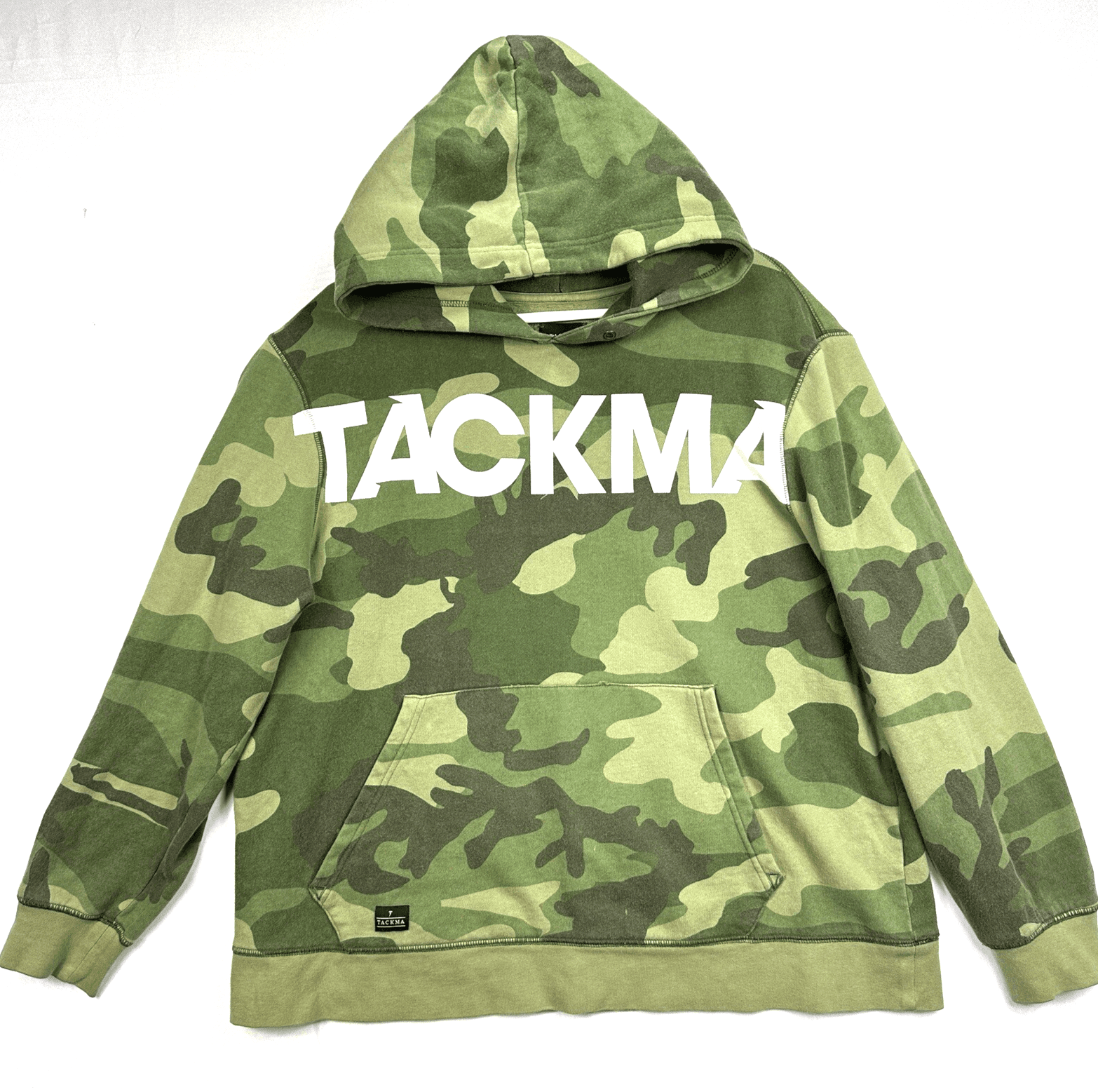 Tackma Camo Hoody Mens XL Pullover Hoodie Green Camouflage Cotton Blend - Image 1