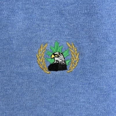 Peter Millar 1/4 Zip Mens XL Pullover Crown Comfort Sweater Blue Eagle Crest - Thumbnail 4